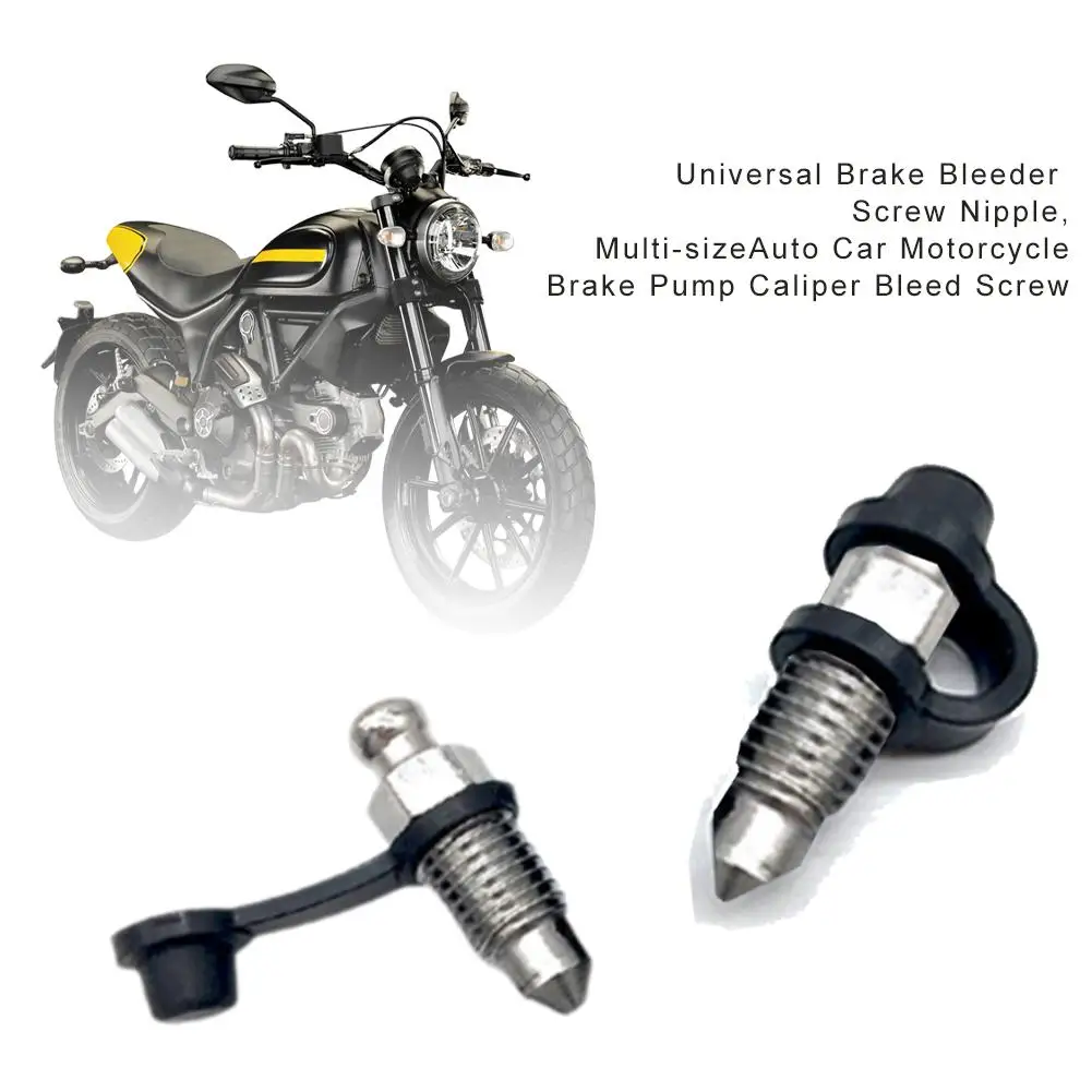 Universal Brake Bleeder Screw Nipple,Multi-sizeAuto Car Motorcycle Brake Pump Caliper Bleed Screw for Kawasaki Suzuki Honda A7P1