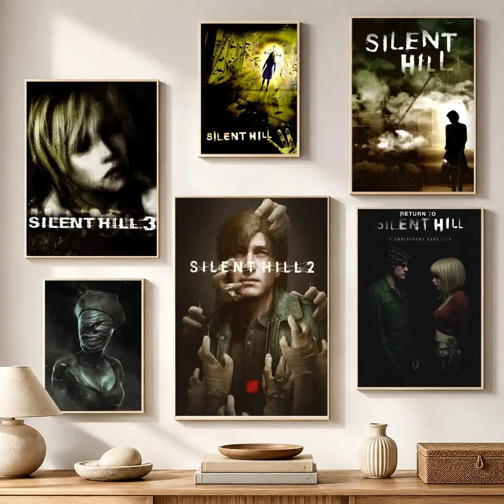 Póster de Silent Hill, pegatinas impermeables de alta definición, adecuadas para decoración del hogar, regalos y decoraciones navideñas