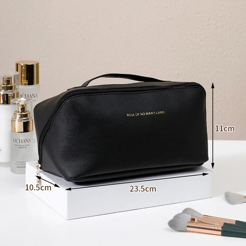 Large-Capacity Travel Cosmetic Bag Portable PU Makeup Pouch Women Waterproof Bathroom Wash Handbag Multi-functional