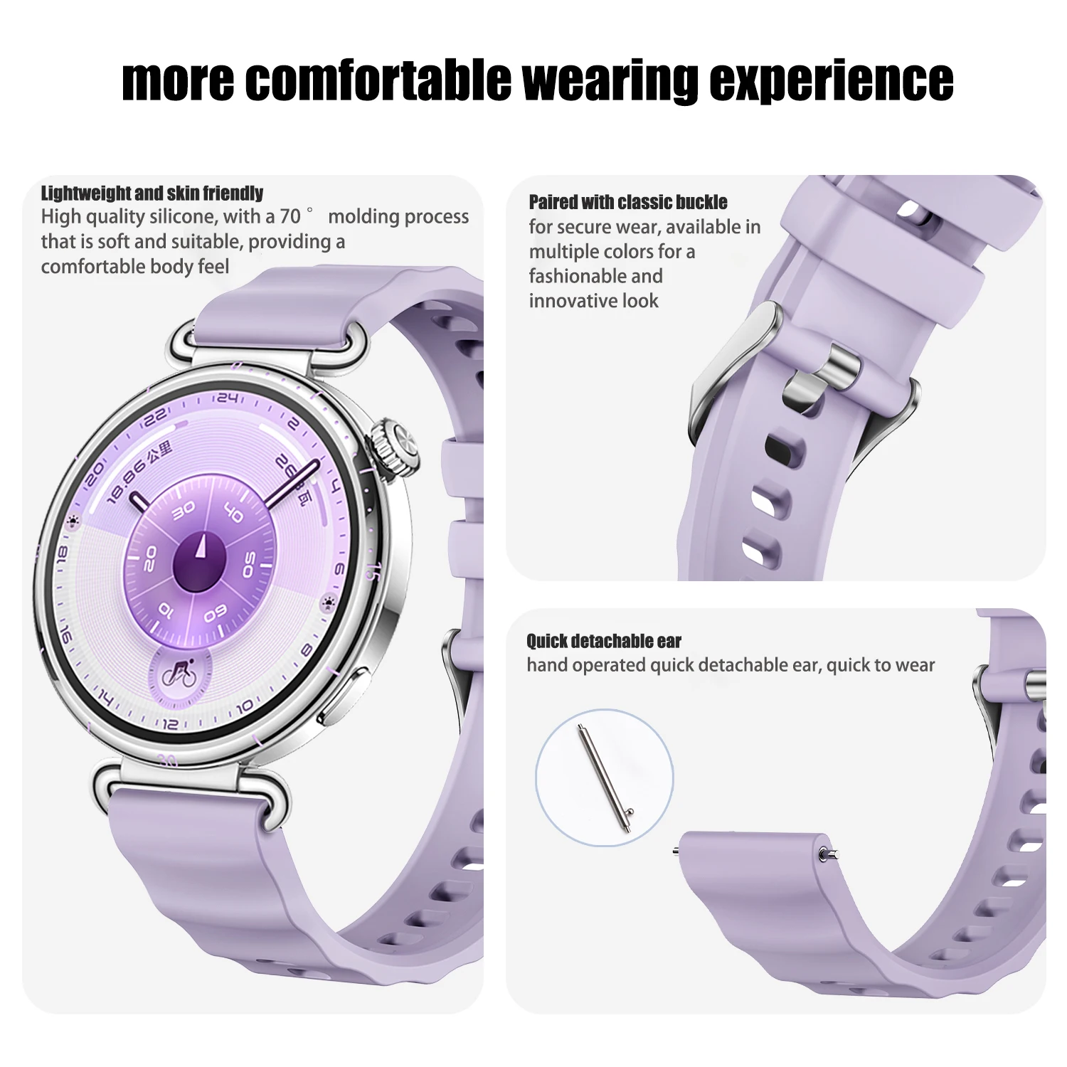 Siliconen 18mm Horlogeband voor HUAWEI Horloge GT6 5 4 41mm/GT 5 Pro 42mm Sport Band voor Garmin Vivoactive 4S 3S/Venu 3S 2S Armband