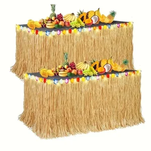 Rok Meja Hawaii Tropis yang Semarak, Dekorasi yang Mudah Digantung & Dapat Digunakan Kembali untuk Pesta, Luau & Acara Luar Ruangan-Dekorasi Pesta Musim Panas 10 rok meja pijat penjualan terbaik - №