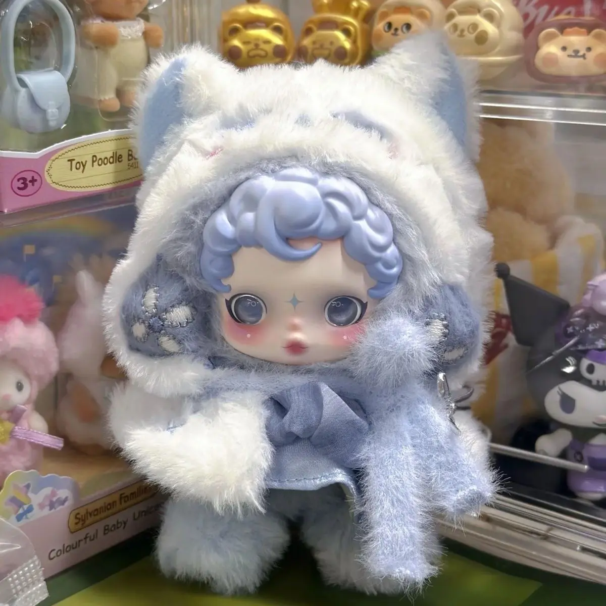 For Skullpanda Doll Pink White Big Rabbit Ear Clothes for Skull Panda Labubu 3.0 Doll Outfit Clothing Accessories