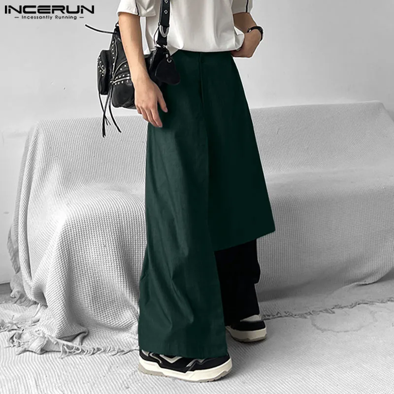 2024 Men Irregular Skirts Solid Color Button Fashion Casual Men Bottoms Streetwear Personality Loose Unisex Skirts S-5XL INCERUN