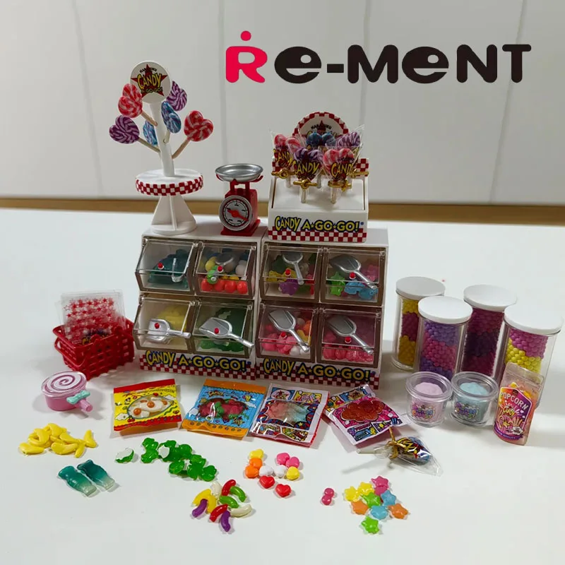 

Genuine Re-Ment Sweety Happy Candy Shop CANDY A GO GO Mini Diorama Figure Blind Box Candy Store Collection Display Model Gift
