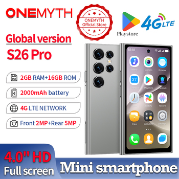 New ONEMYTH S26 Pro Mini Smartphone 4G Network 4.0 lnch Full Screen 2000Mah high definition 2G+16GB Android 12 Play Store Small New ONEMYTH S26 Pro Mini Smartphone 4G Network 4.0 lnch Full Screen 2000Mah high definition 2G+16GB Android 12 Play Store Small