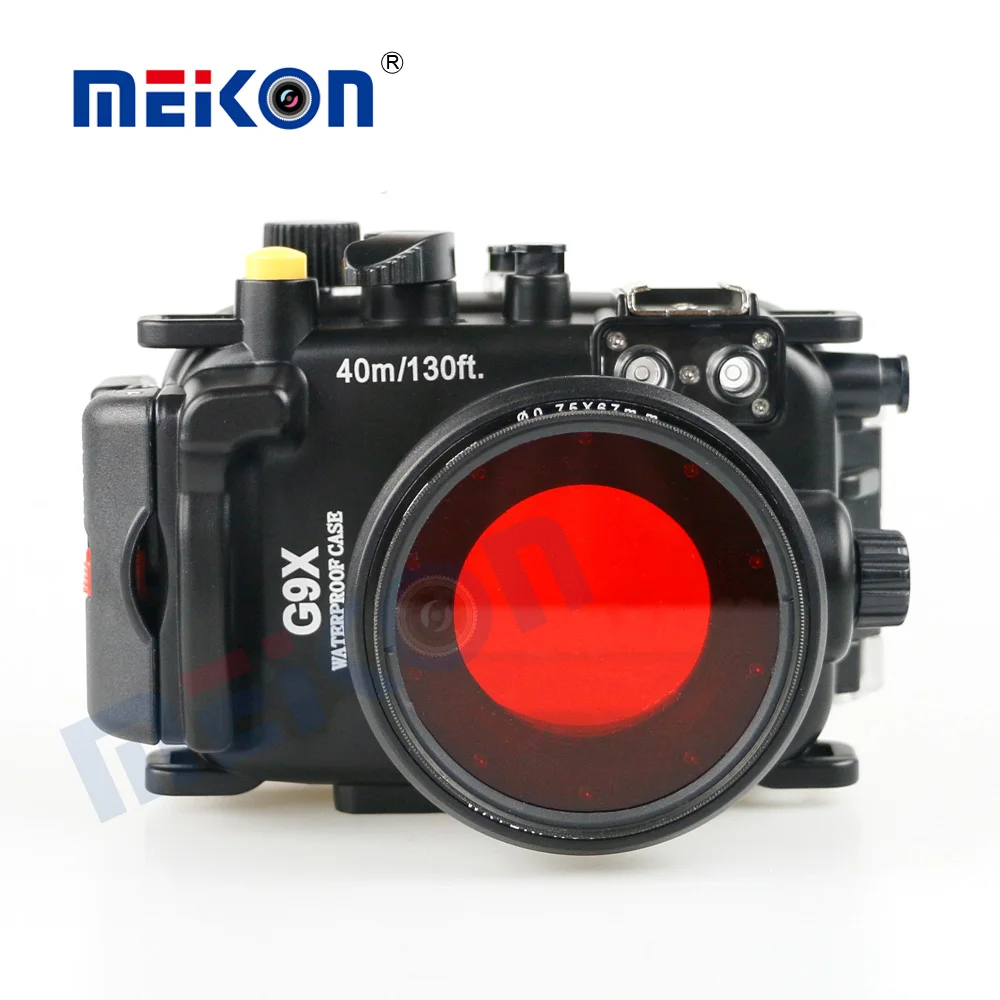 40m / 130FT Underwater Waterproof Camera Housing Diving Case for Canon  PowerShot G9X + 67mm Red Filter