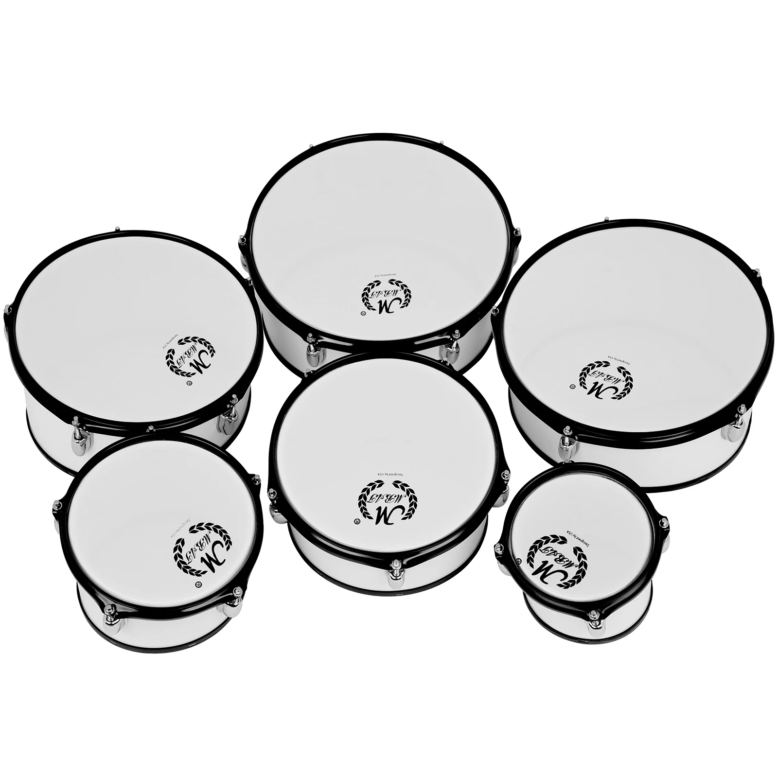 6-Piece Marching Drum Set – Sextet Toms with Carrying Frame Multi-Section Adjustable Back Rack, Includes Drumsticks & Tools view 3