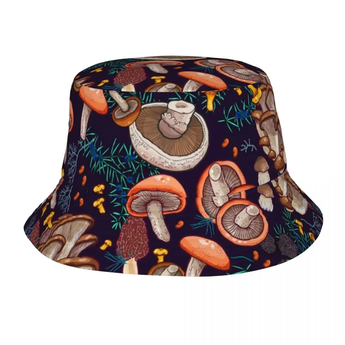 Dark Dream Forest Mushrooms Bucket Hat for Women Summer Vocation Field Hat Stylish Foldable for Outdoor Fisherman Hat Panamka