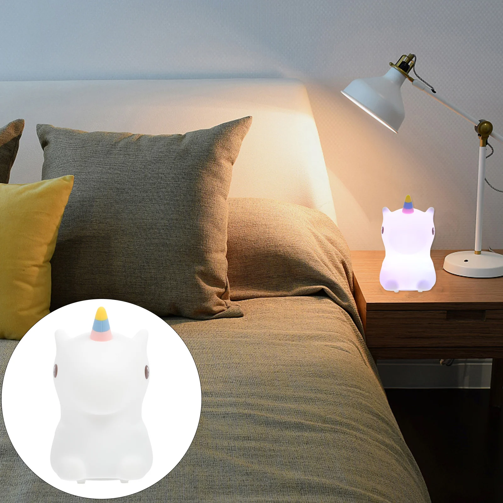 

1Set Unicorns Nightlight Nursery Night Lamp -Changing Bedroom Decor Desktop Decoration Festival Gift