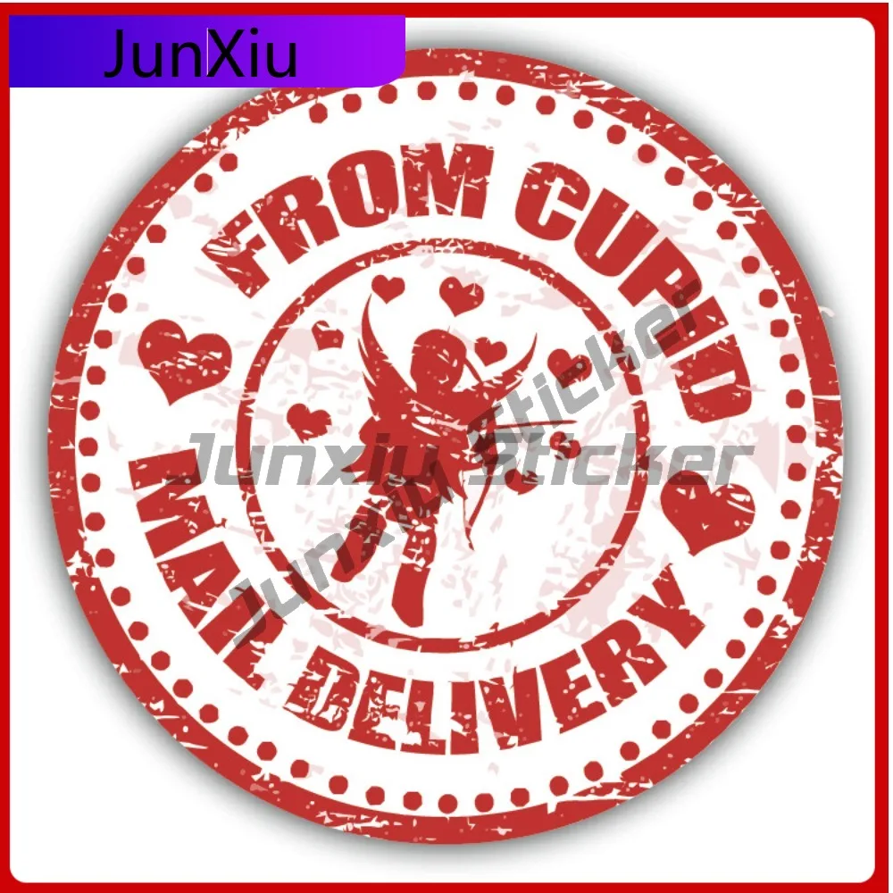 

Grunge Rubber Valentine'S Day Stamp From Cupid Car Decal Bumper Stickers Cool Style Truck Use For Car Automotive Decor Anti S