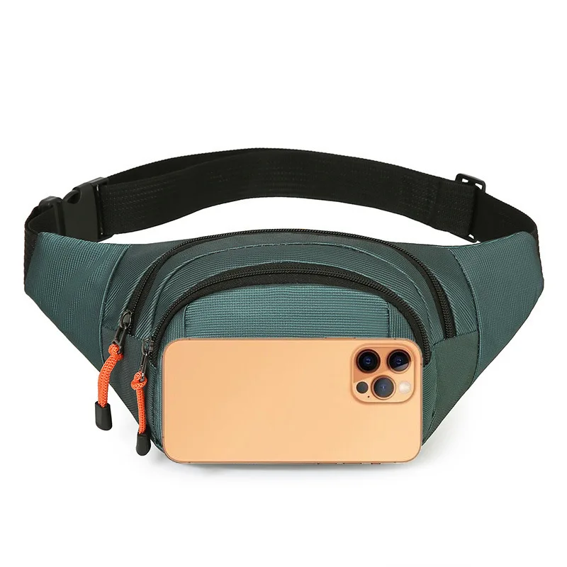 Multi-zipper waist bag for men and women with large capacity anti spillage cross-body chest bag wear-resistant multi-function 5