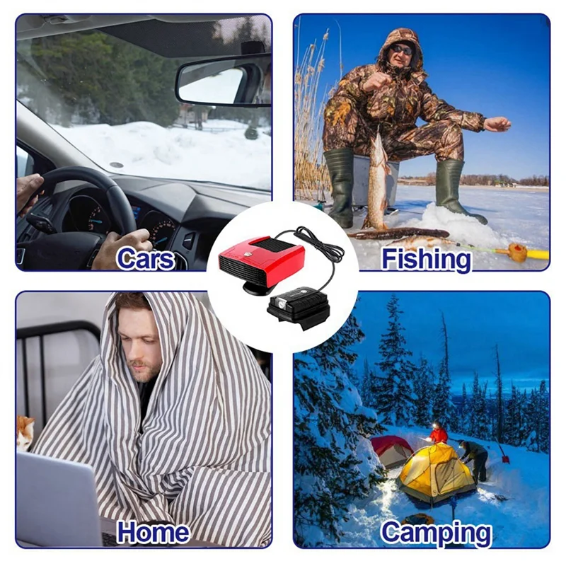 

【Rushed】4 In 1 Car Heater Electric Cooling Heating Fan Electric Windshield Defogging Demister Defroster For 18V Battery