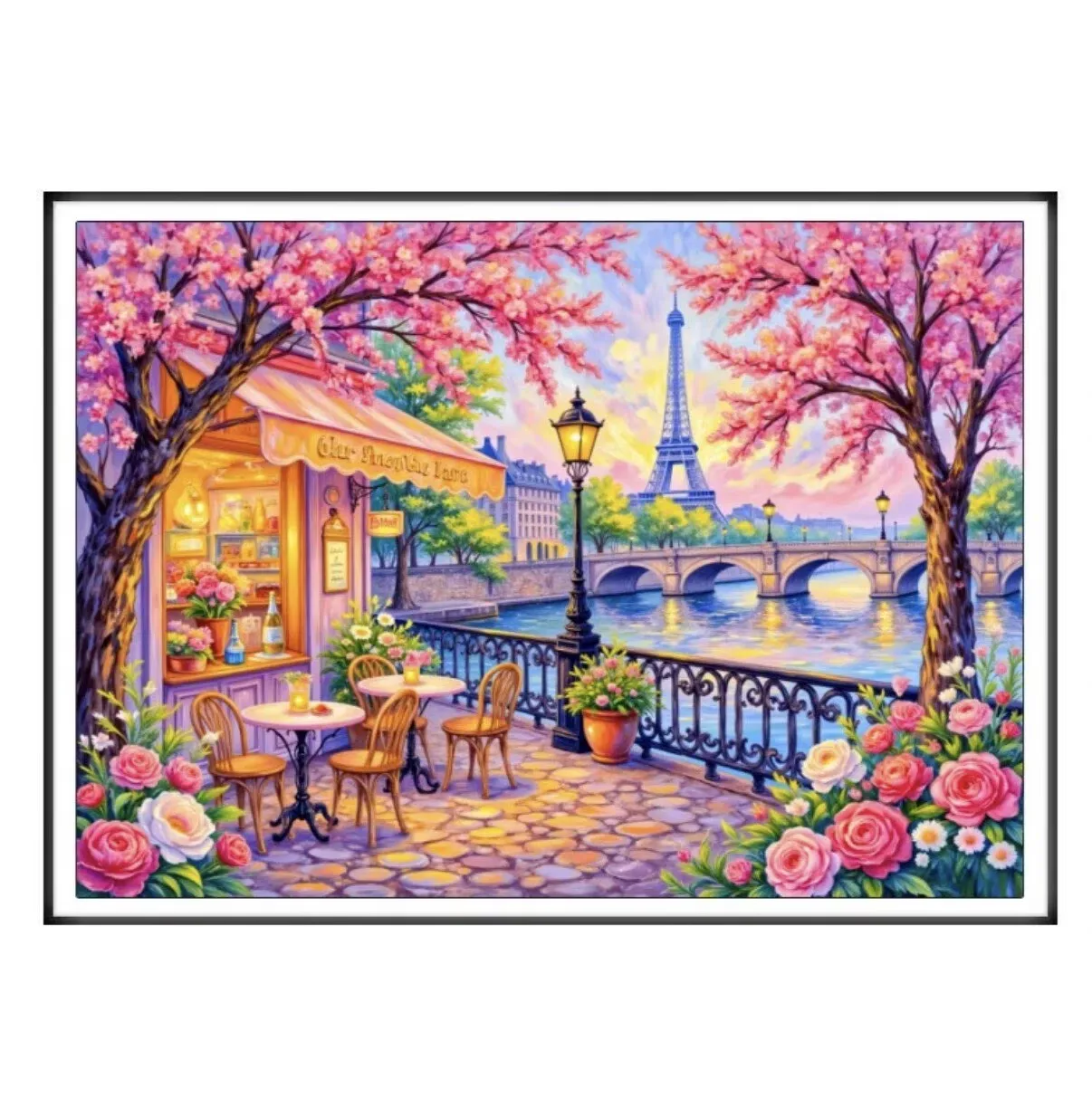 

9ct 65x85cm Paris Street Embroidery DIY Chinese Style Printed Kits Cross Stitch Needlework Set Home Decor Crafts