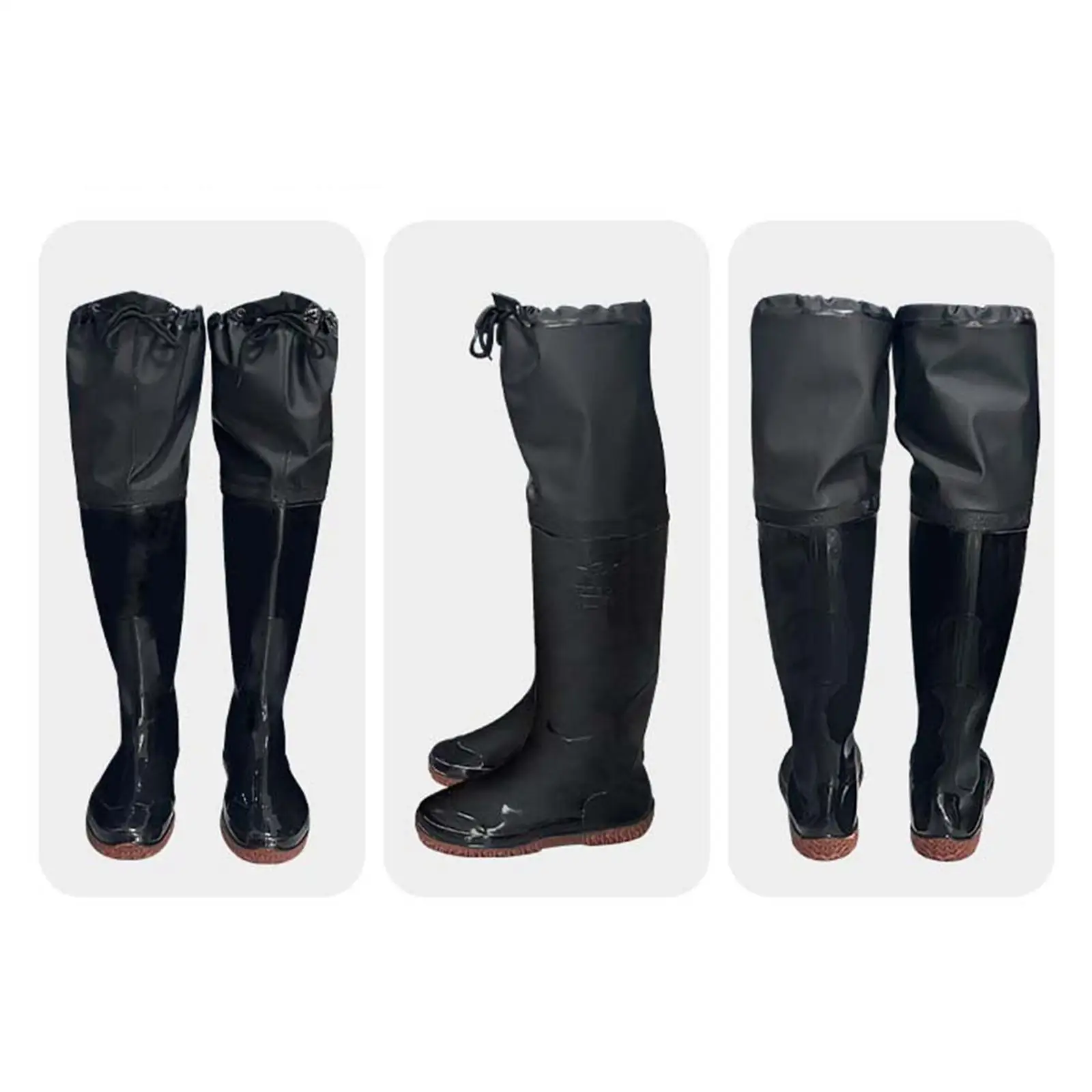 Breathable Fishing Hip Waders Cleated Sole Waterproof Hunting Bootfoot Trousers Adjustable Fit for River Fishing