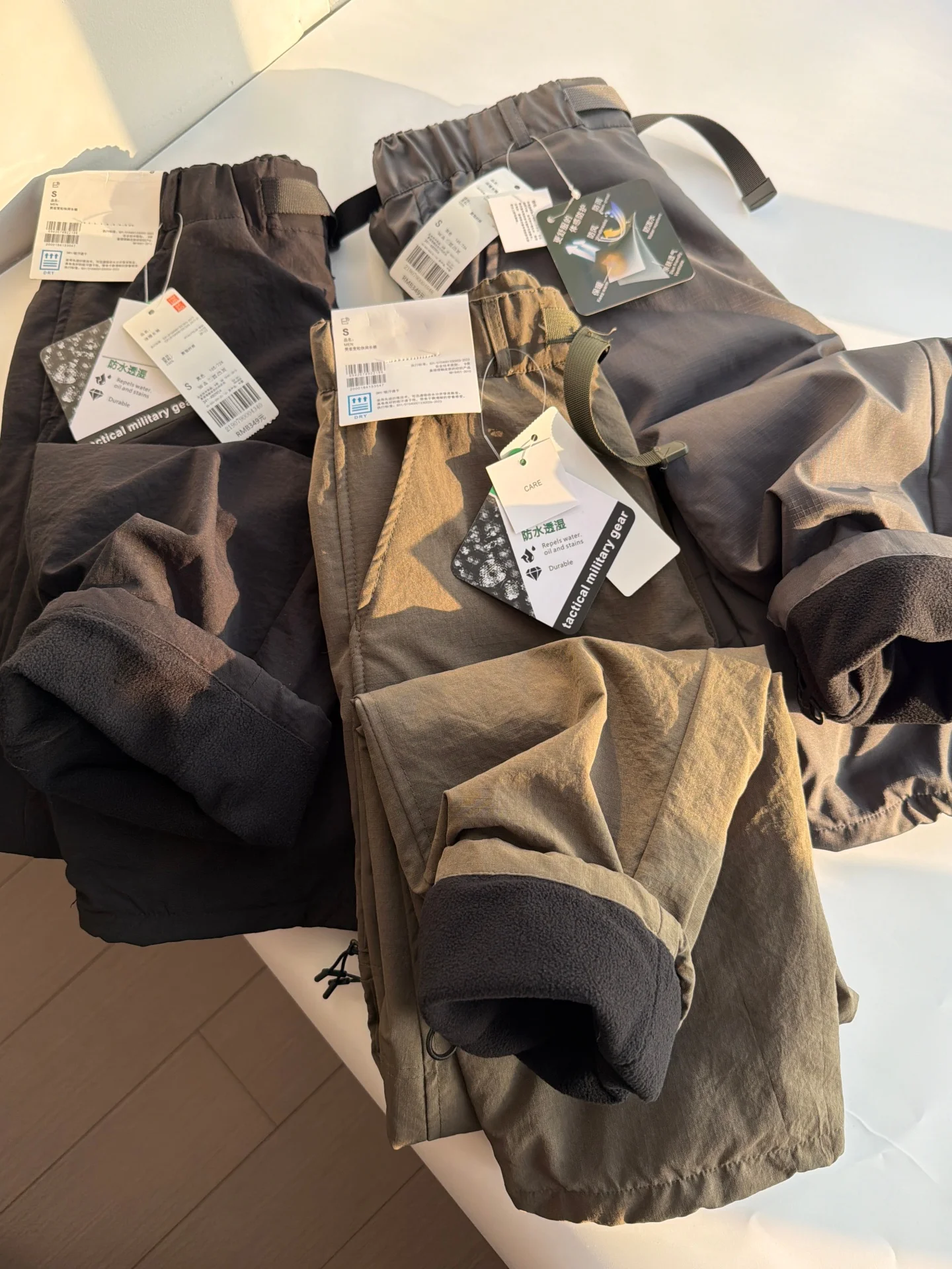 

ex Thiened Fce Lined Straight Leg Casual Trousers Outdoor Workwear Sle Comfortable Warm Long Pants for Autumn Winter