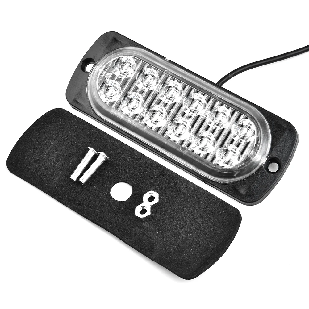 LED Light Working Lamps 1 Kit Top Safety Set Spare 36W Strobe Accessories Black Housing Transparent Lens Truck