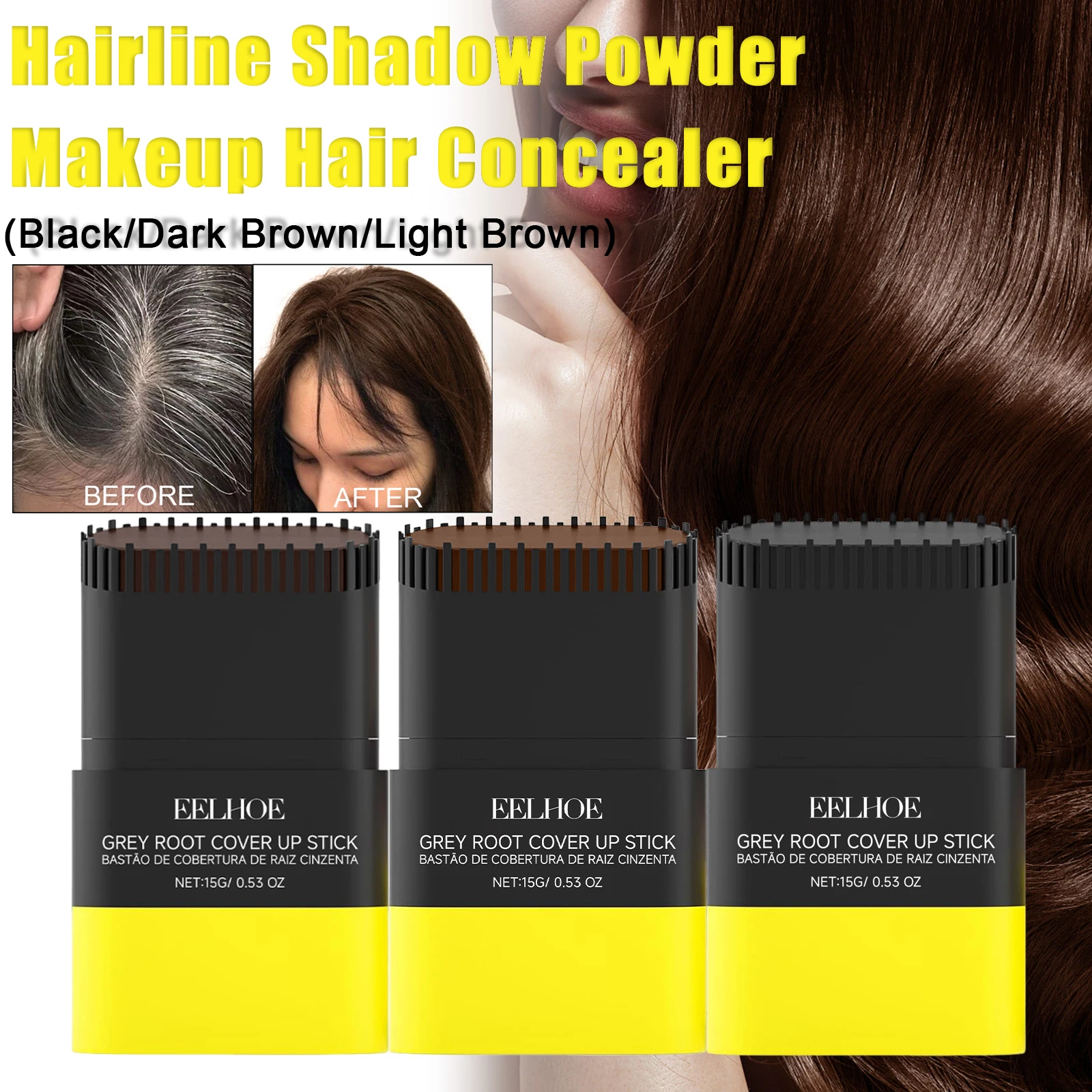 Beewax Hairline Shadow Hair Concealer Long Lasting Instant Natural Cover White/Grey Back To Black Makeup Concealer Hair Care