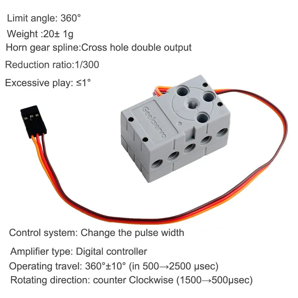 1/2/4PCS 2KG Geek Servo 360 Degree Programmable Mini Geekservo Dual Output Shaft Servo Motor for Micro:bit forMeowbit Bricks