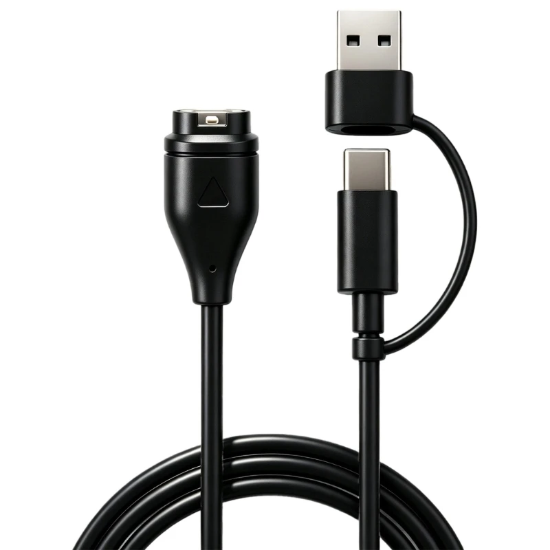 Type C + USB Charging Cable For Garmin Fenix8 7 7S 7X 6 6S 6X 5 5X 5S Vivoactive 3 Forerunner945 935 245 255 Dock