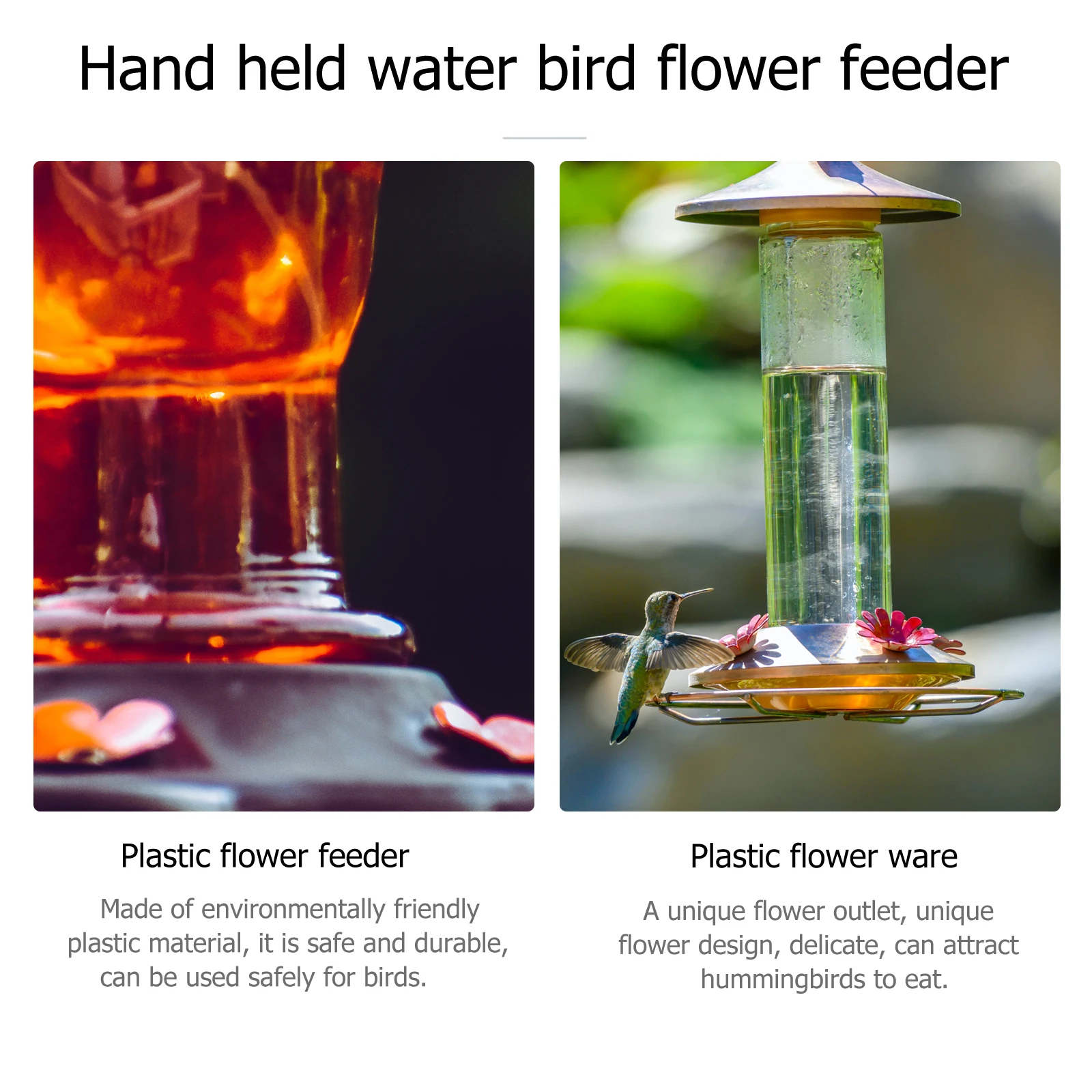 

12pcs Hummingbird Water Feeder Bottle Replaceable Decorative Flower Feeder Yellow Plastic Flowers Attract Birds Durable Easy