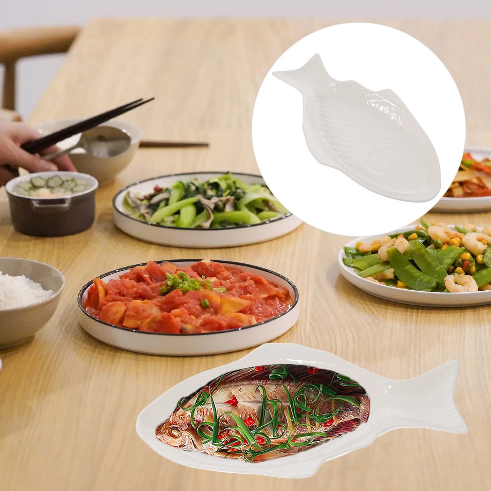 

Ceramic Plate Fish White Plates Shaped Dish Elegant Serving Platters for Entertaining