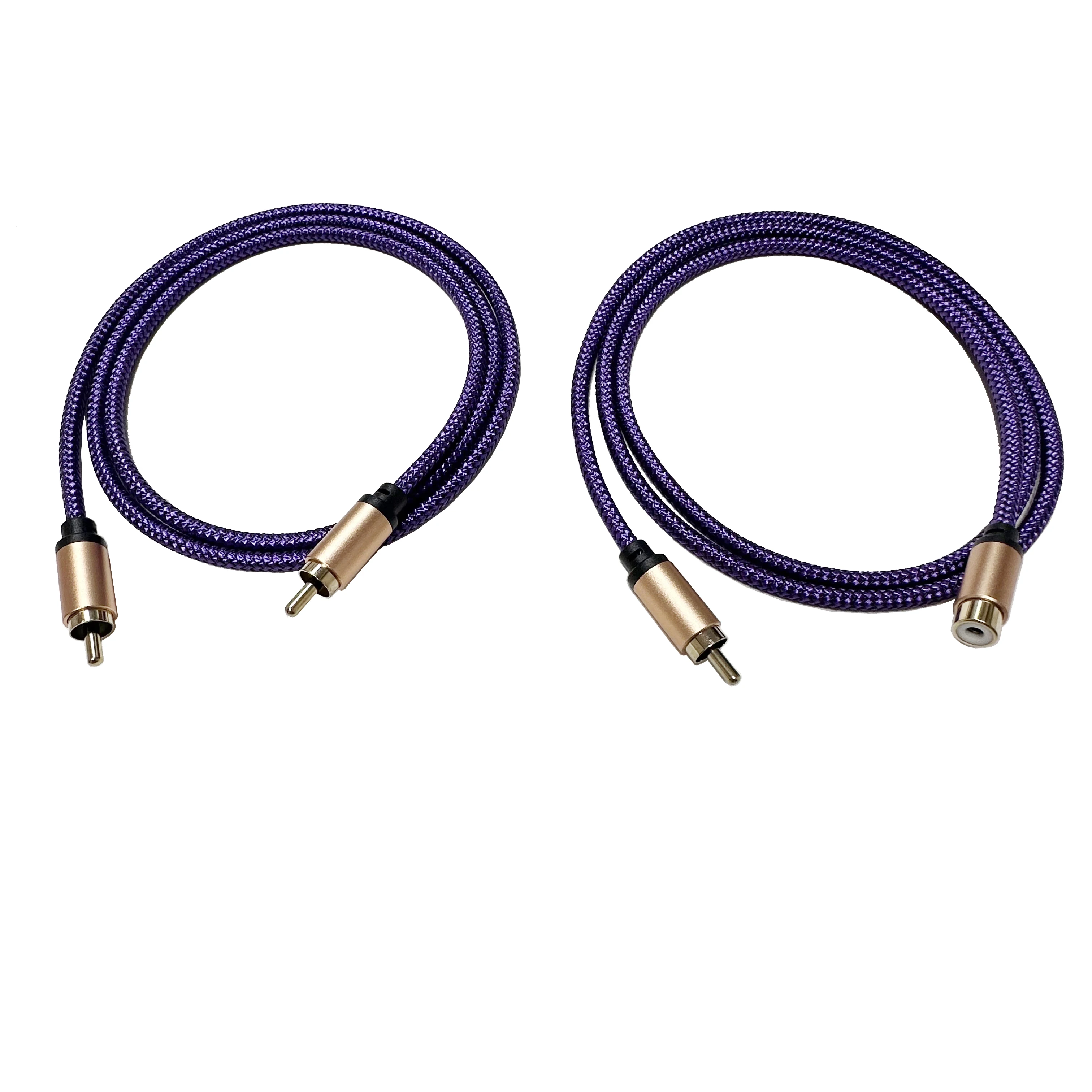 Cyfrowy kabel audio RCA, 1RCA męski na 1RCA męski, kabel do subwoofera w nylonowym oplocie, kabel wideo RCA do subwoofera. — zdjęcie produktu 7