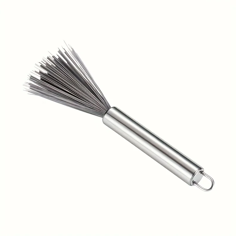 1Multi-functional Long-Handled Wall-Mounted Cleaning Brush, Stainless Steel Material - Suitable for Living Room, Bedroom, Bathro