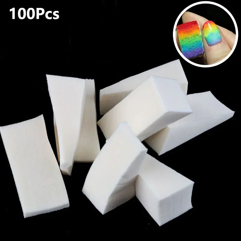 100 Pieces Makeup Triangle Sponge Facial Foundation Concealer Cream Soft Powder Puffs Women Washable Make Up Nail Art Tool