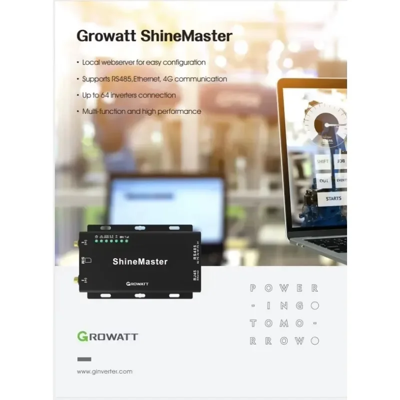 Applies To Growatt Shine Master Supports Export Control with Meters Up To 32 Inverters Connection Multi-function