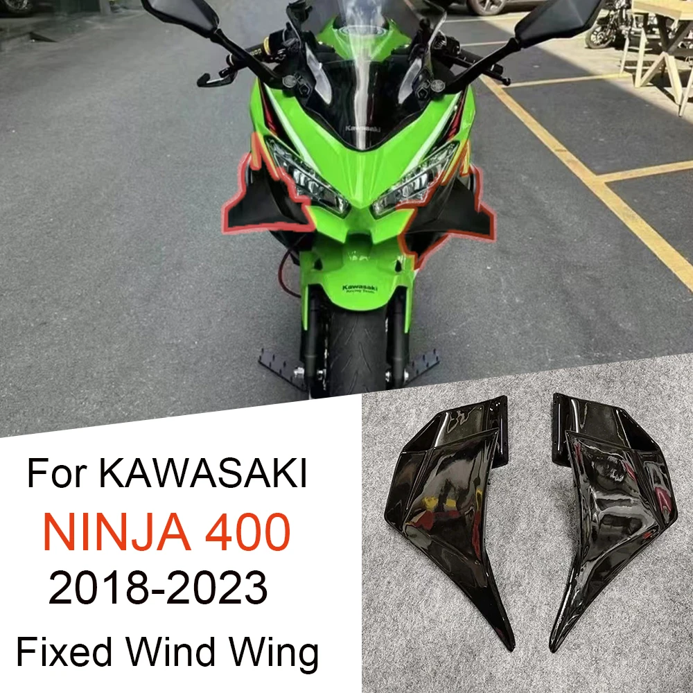 

for Kawasaki Ninja 400 Winglet Fairing Motor Accessories Spoiler Fixed Side Wing EX400 2018 2019 2020 2021 2022 2023 2024 Carbon