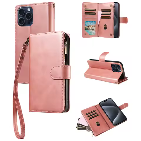 For Samsung GalaxyS25ultra S24 S23 S22 S21 S20 S10 S9 S8 Ultra Plus FE Multi-function Zipper Flip Wallet Faux Leather Phone Case