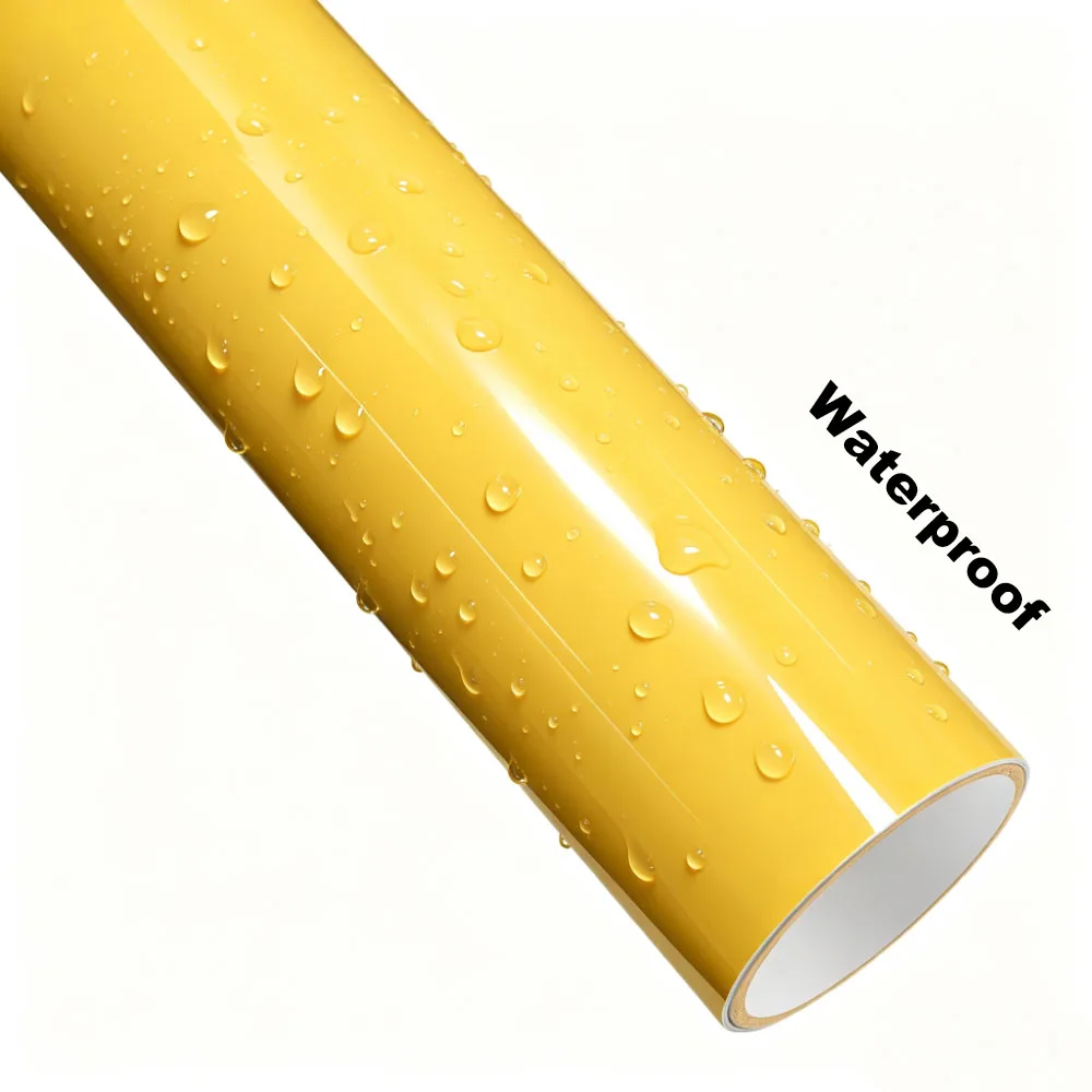 Car Wrap Film Signal Yellow PET Bubble Free PVC Auto Body Vinyl Sticker Color Change Decoration Exterior Accessories Auto Decals