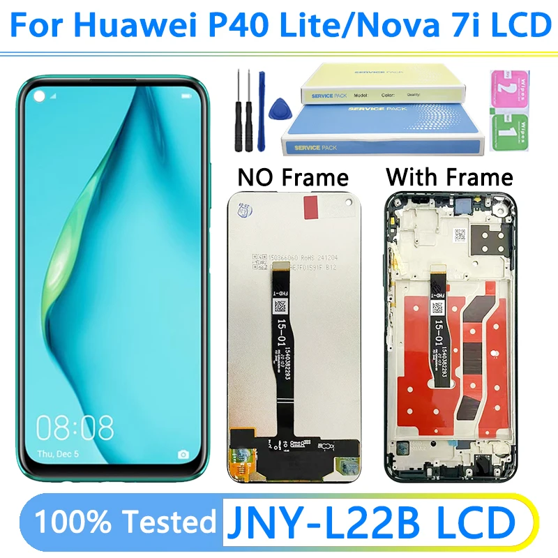 Pantalla Nova 6 SE para Huawei P40 Lite JNY-LX1 pantalla LCD Digitalizador de pantalla táctil Nova 7i marco de pantalla de JNY-L22B
