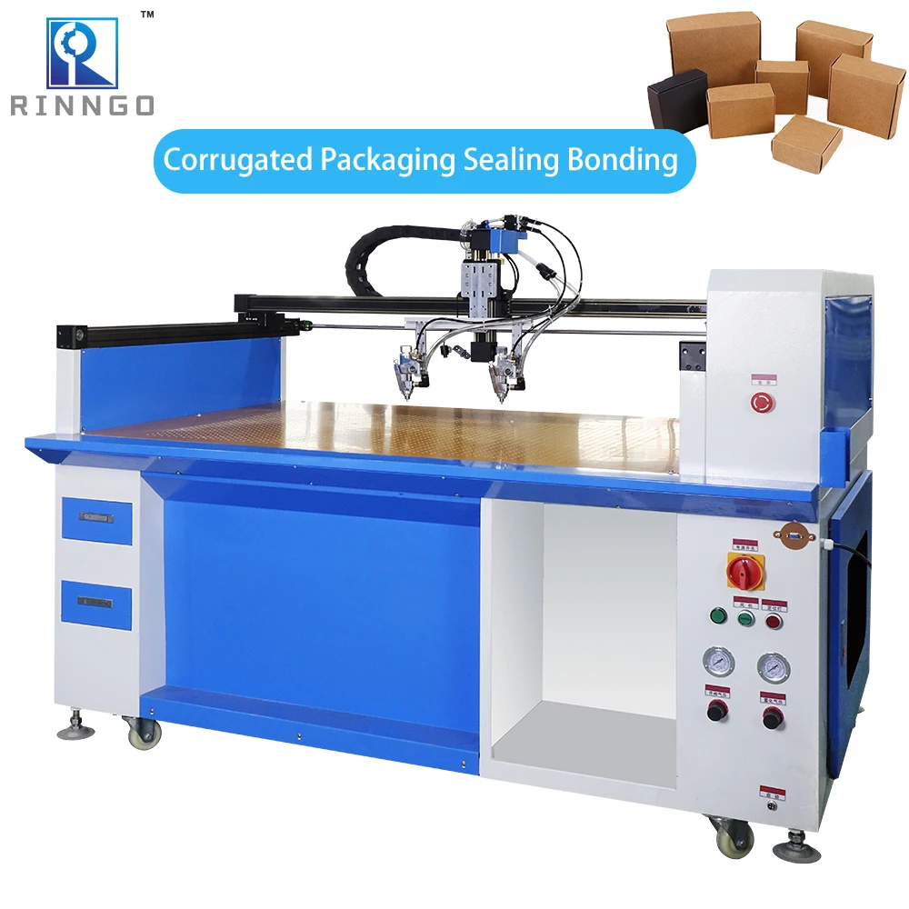Sponge Fric Cardboard Box Leather Edge Carton Paper Cnc Glue Dispensing Machine for Carton Box