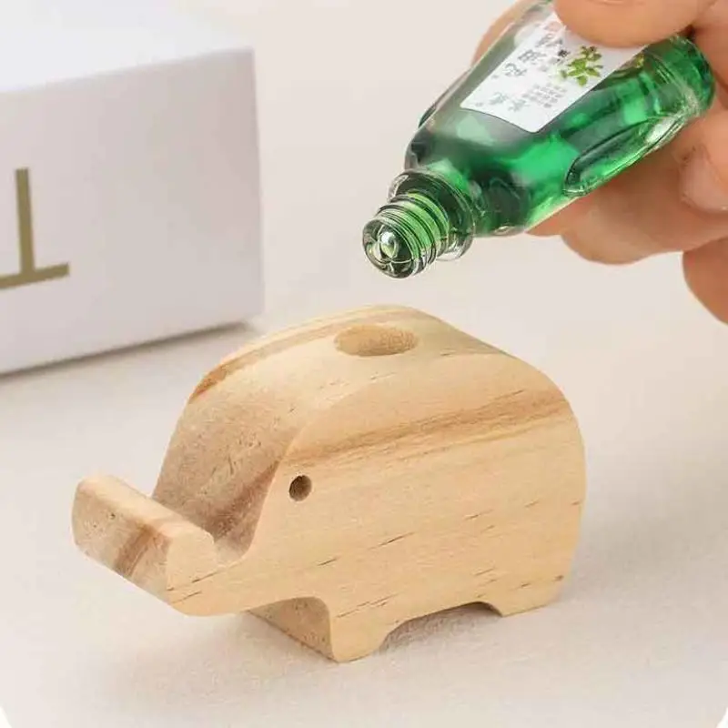 Eco-Friendly Wooden Volatile Aromatherapy Diffuser Fragrance Diffused Elephant Shape Wooden Diffuser Refreshing Air Long-lasting