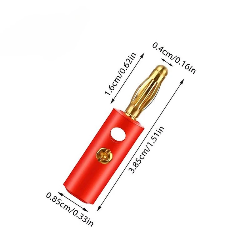 10pcs 4mm Gold Plated Lantern Type Banana Plugs Audio Connectors Screw Fixed Stackable Jack Solderless Speaker Wire Plugs image 2
