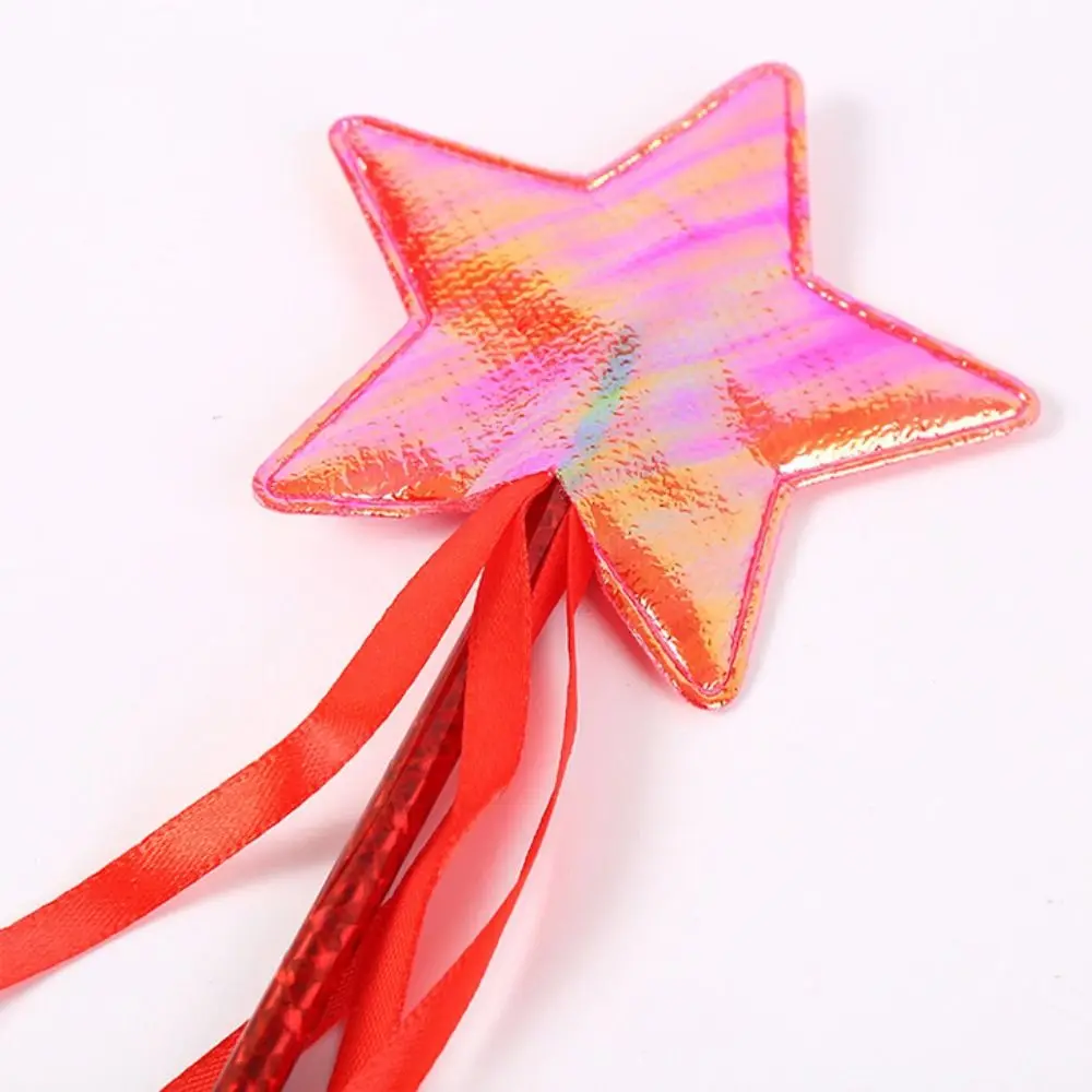 Dreamlike Star Fairy Wand Five Pointed Star Girls Wand Princess Wand Colorful Plastic Kids Stick Wand Party Halloween