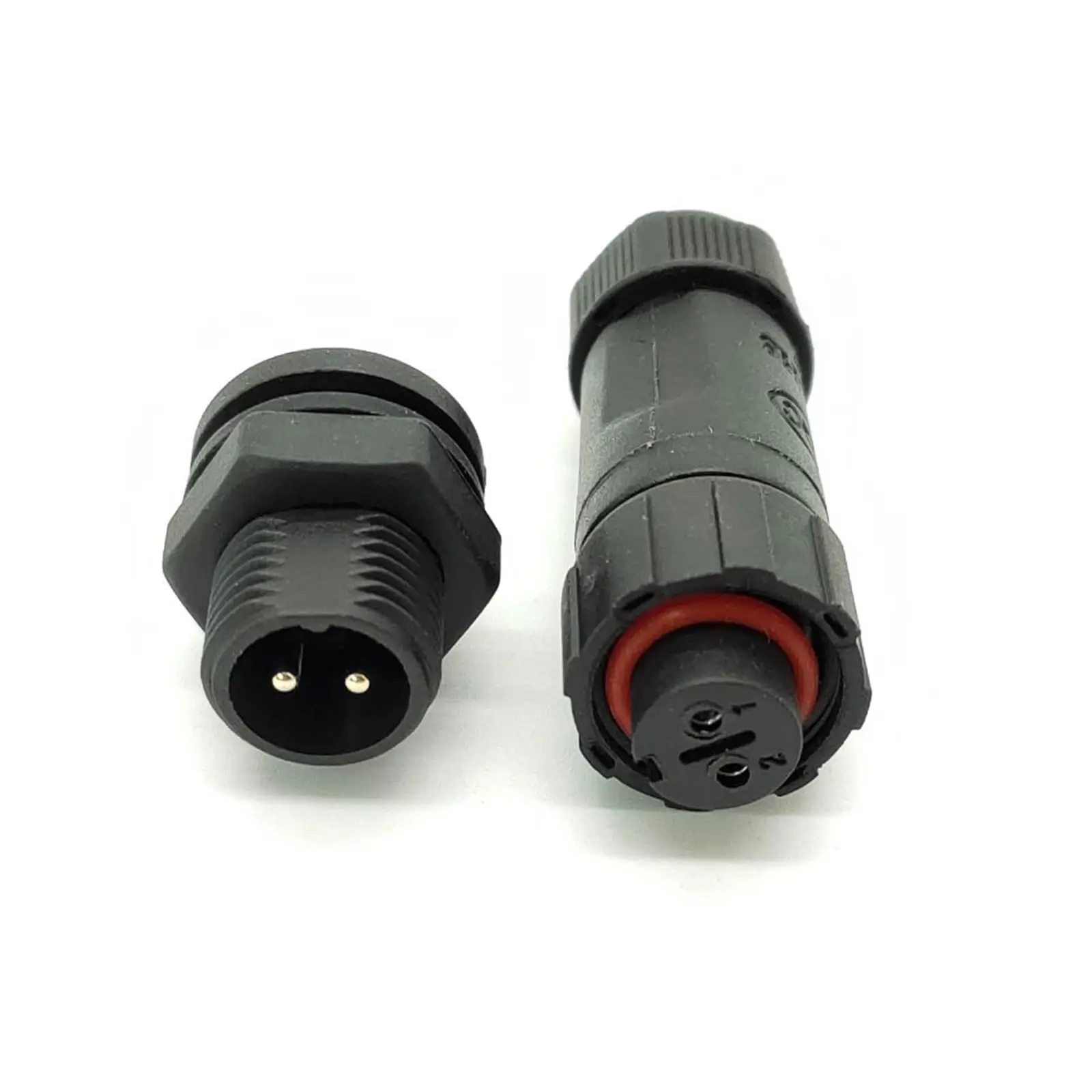 M12 2 Pin Waterproof Connector Panel Front Mounted Solder Type Cable Mechanical Equipment Plug IP68