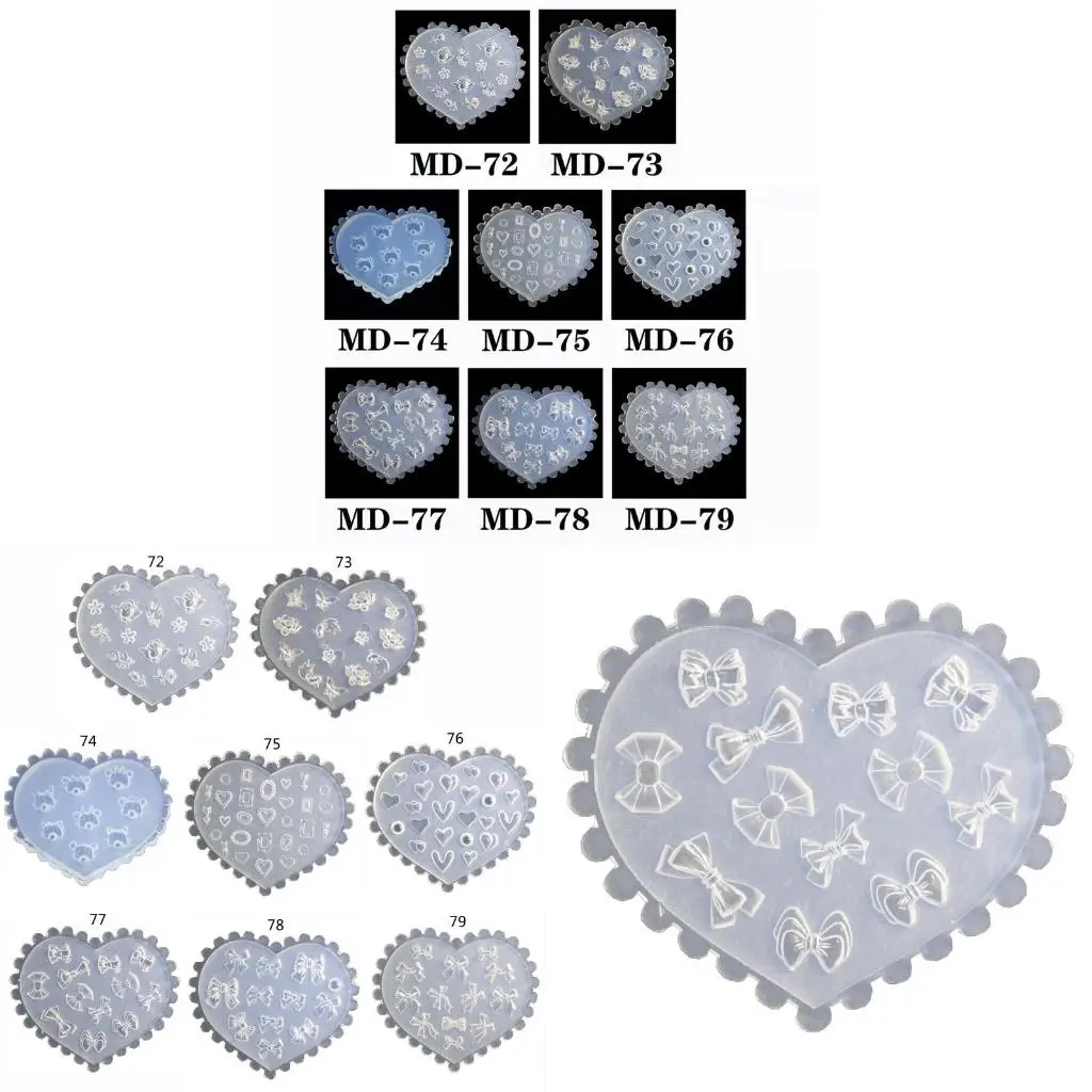 3D Art Mold Silicone Bow Heart Art Decortive Mold Art Making Tool