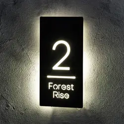 Entry Door Customized House Number Sign,Dormitory Residential Number LED backlit House Number Address,Plate House Address sign