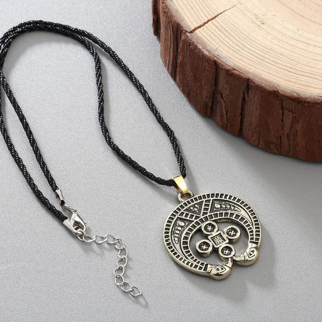 Lunnitsa Slavic Necklace for Women Men Talisman Double Eagle Supernatural Amulet Protection Symbolic Pendant Retro Punk Jewelry