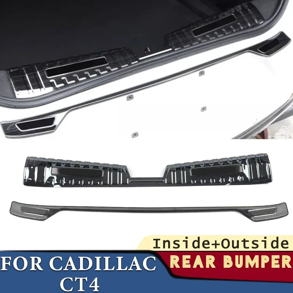 Trunk Bumper for Cadillac CT4 2020 2021 2022 2023 2024 Car Accessories Stainless Rear Fender Protector Sill Cover Decoration