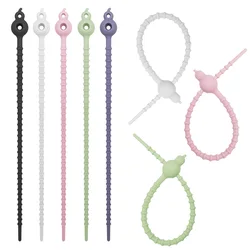 10PCS Multi-functional Cable Winder High Quality Silicone 200mm Cable Line Tie DIY Cable Strap Organizer Name: Silicone Ribbon