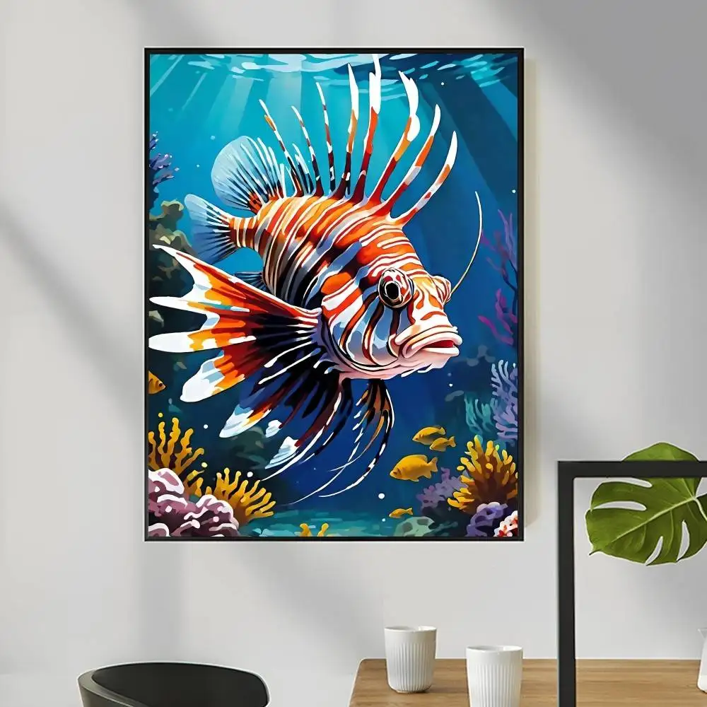 

Абстрактная цветная рыба в море, цифровая картина маслом, сделай сам, ручная роспись, холст, комплект, домашний декор, уникальный подарок
