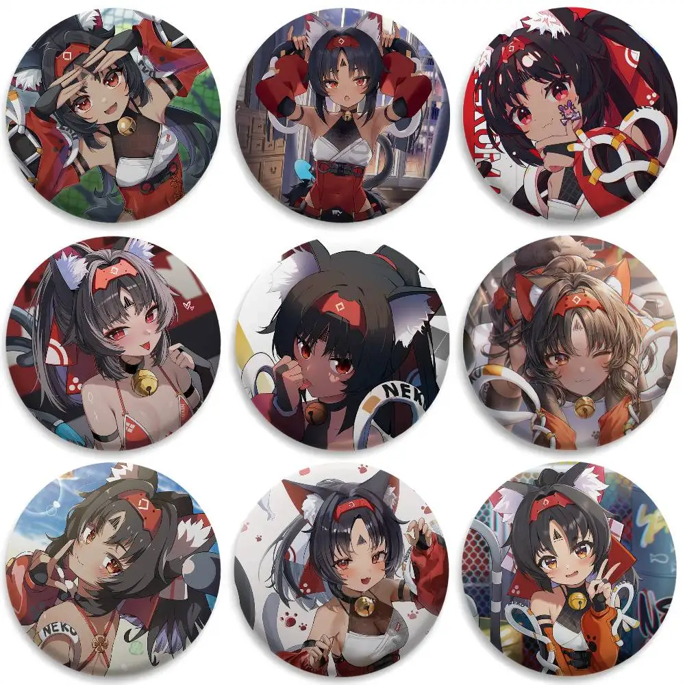 

Zenless Game Nekomiya Mana Badges Round Exquisite Badge Brooches Creative Pins For Clothes Hat Backpack Gift Accessories