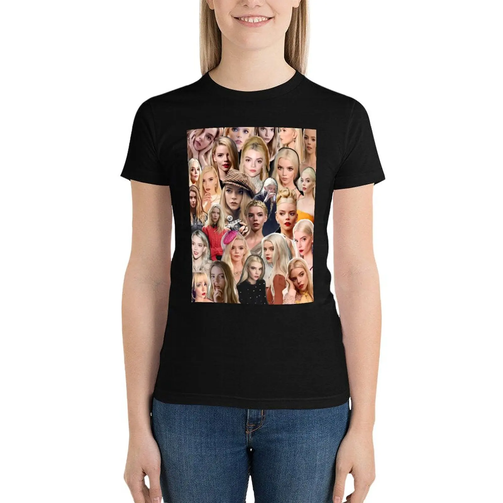 Anya Taylor-Joy collage T-Shirt Blouse cute clothes t-shirts for Women cotton