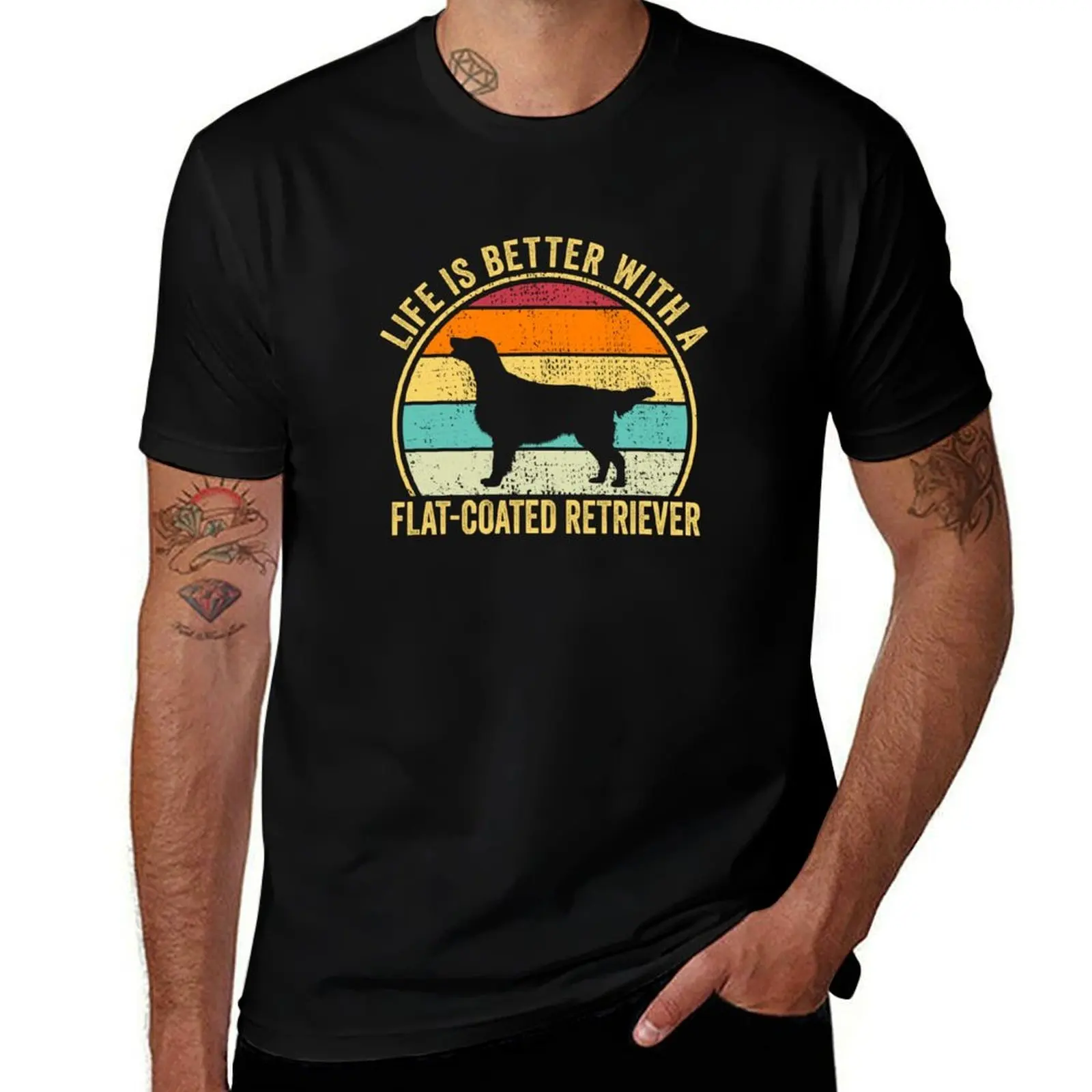 Life is Better with a Flat-Coated retriever Shirt, Cool Flat-Coated retriever Dad Mom Dog Father, Flat-Coated retriever  T-Shirt