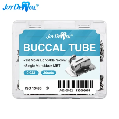 JoyDental 20 Sets Dental 1ST Molar Bondable Monoblock Non-Convertible Single Roth/MBT 0.018/ 0.022 Buccal Tube Dental Material