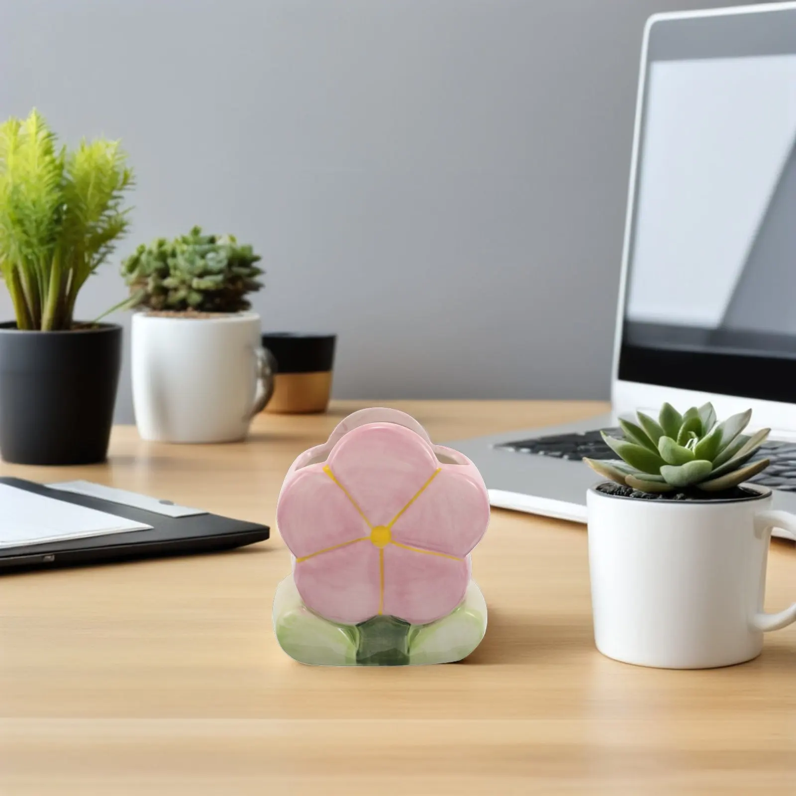 Flower Pen Cup Pencil Holder for Desk – Kawaii Desktop Organizer, Cute Office Supplies & School Accessories