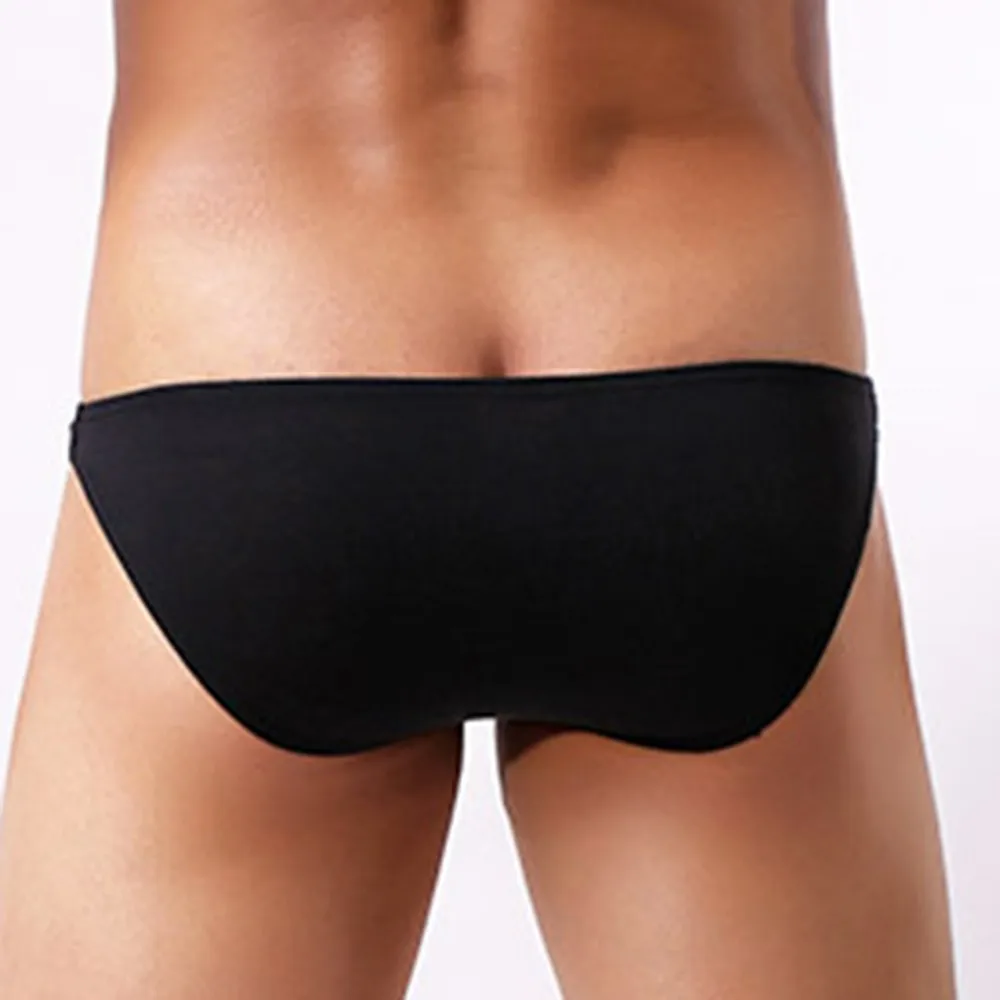 Low-Waist U-Convex Briefs Men Sexy Swimwear Beachwear Breathable Solid Color Male Bikini Low Waist Underwear Underpants